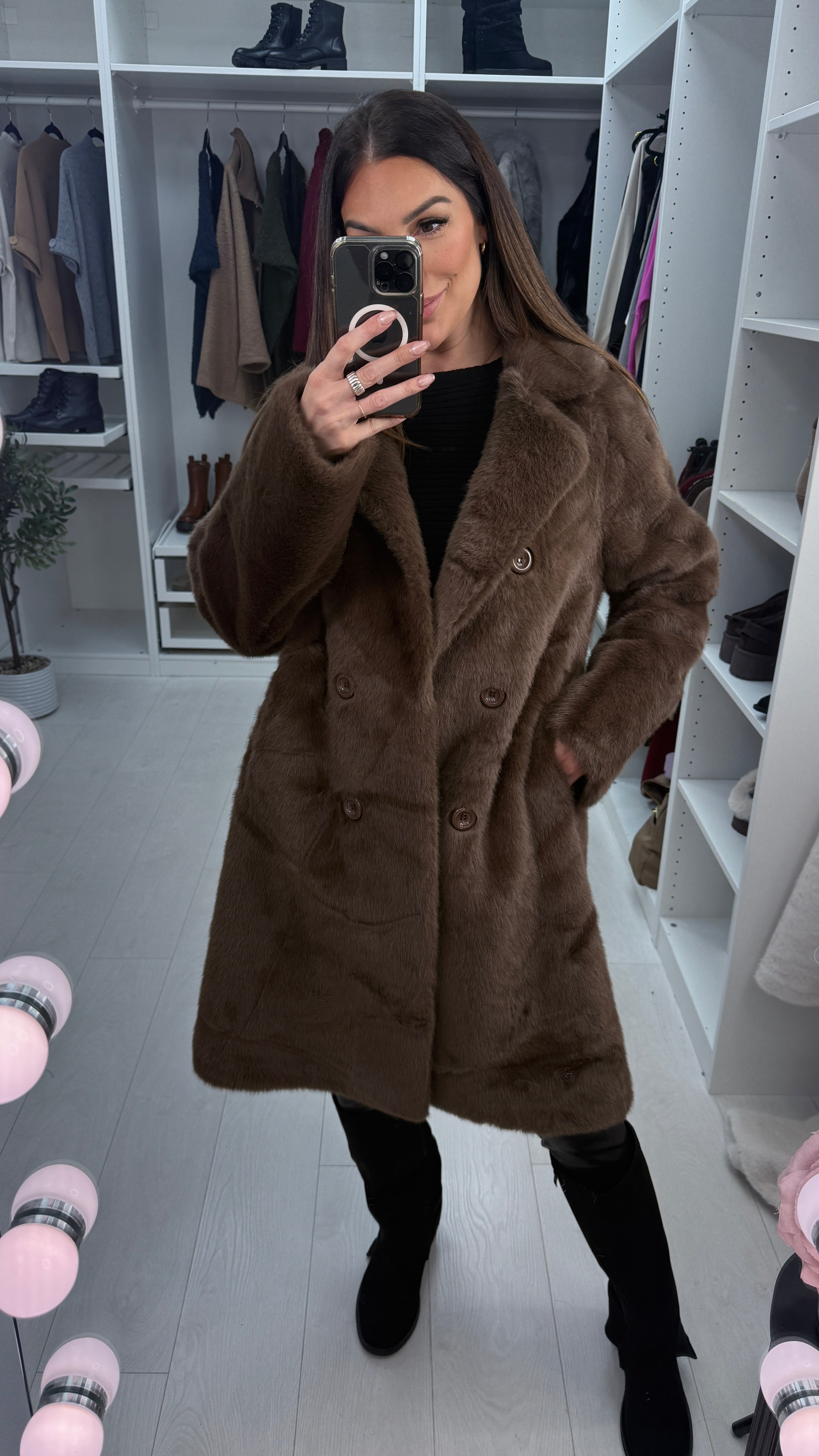 Venancio Faux Fur Longline Coat