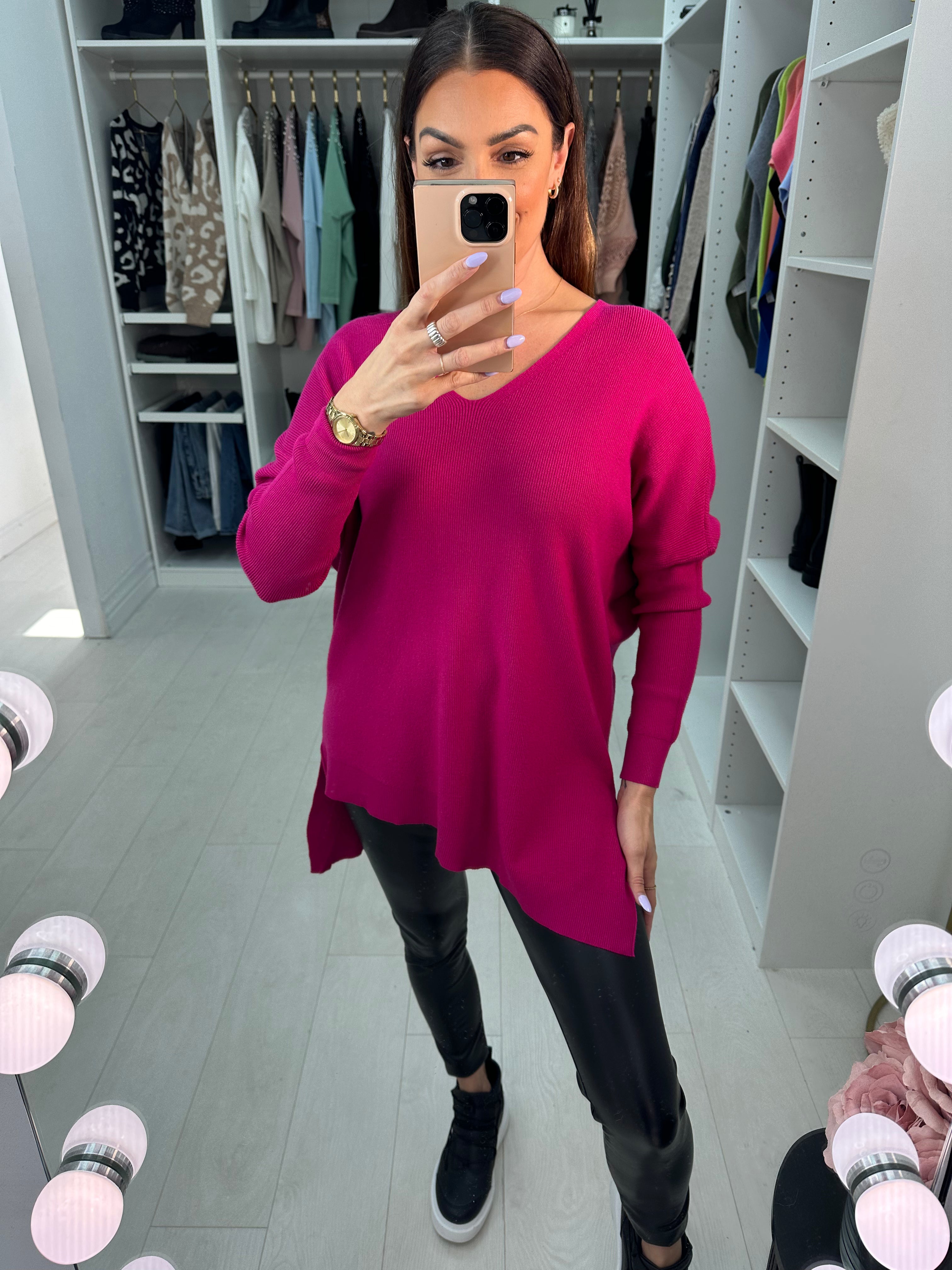 Lyric Asymmetric V Neck Jumper