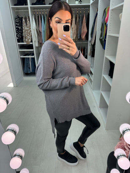 Lyric Asymmetric V Neck Jumper