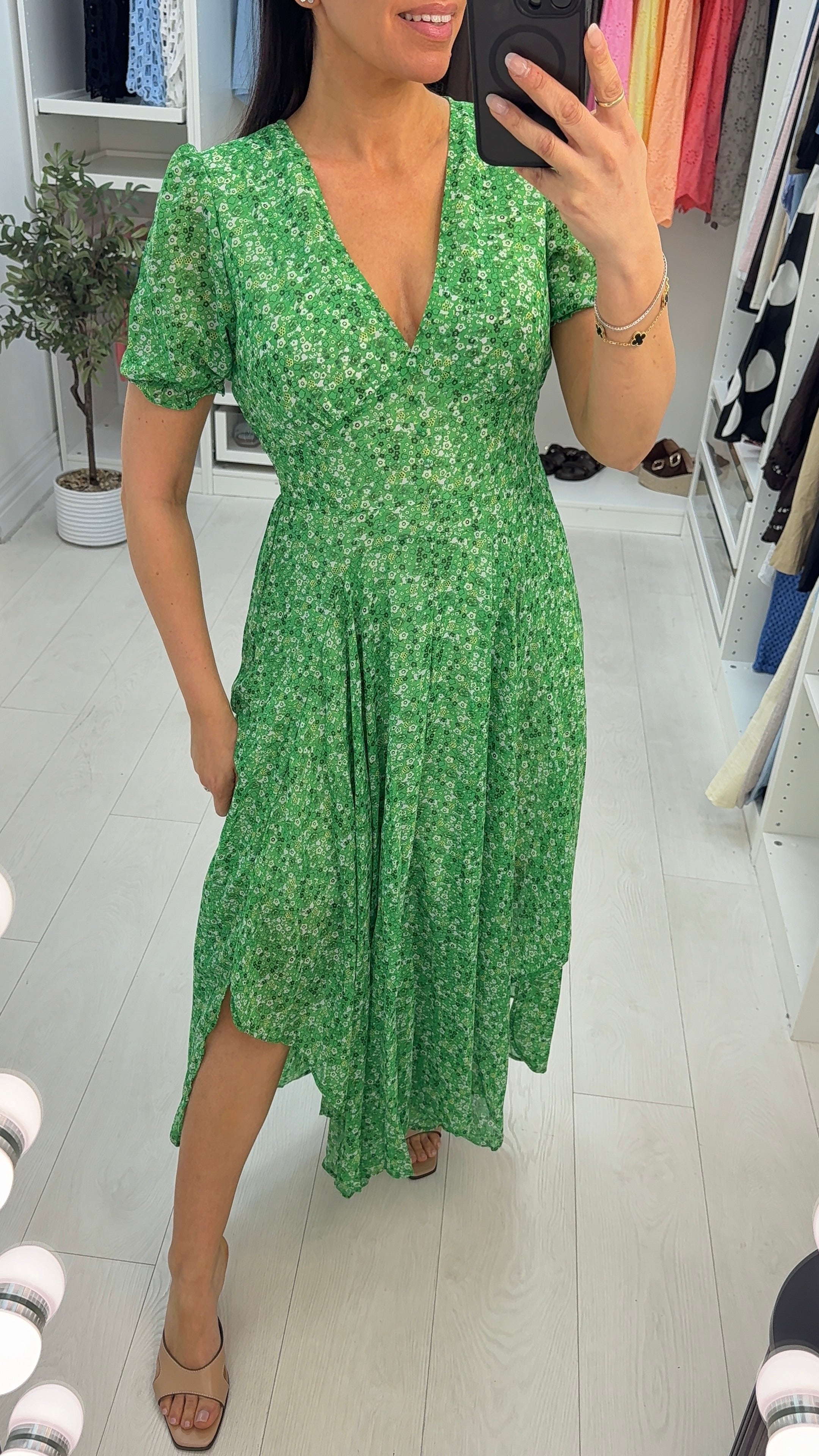 Flur Floral Print V Neck Floaty Dress