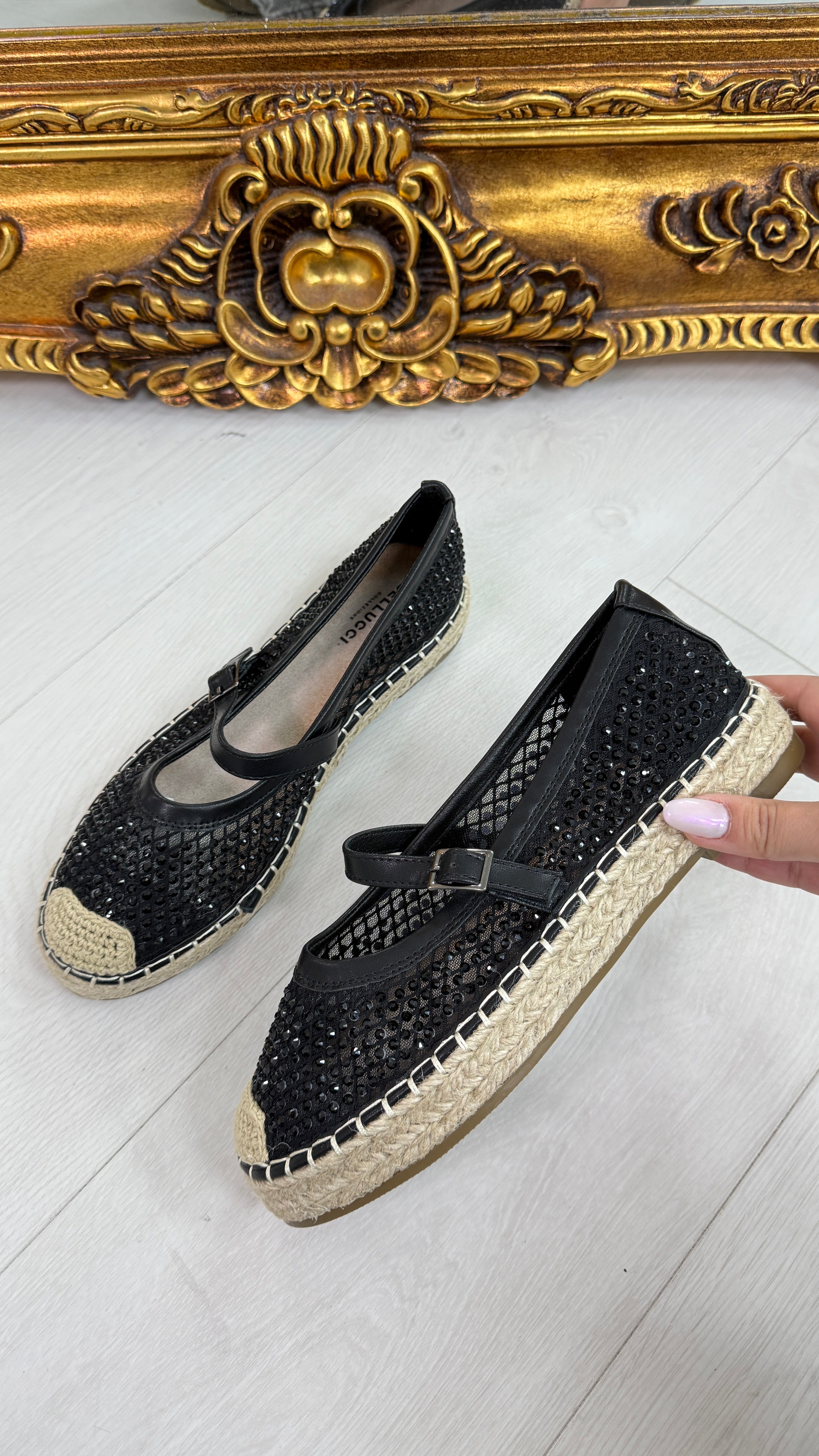 Savanna Embellished Mesh Espadrilles