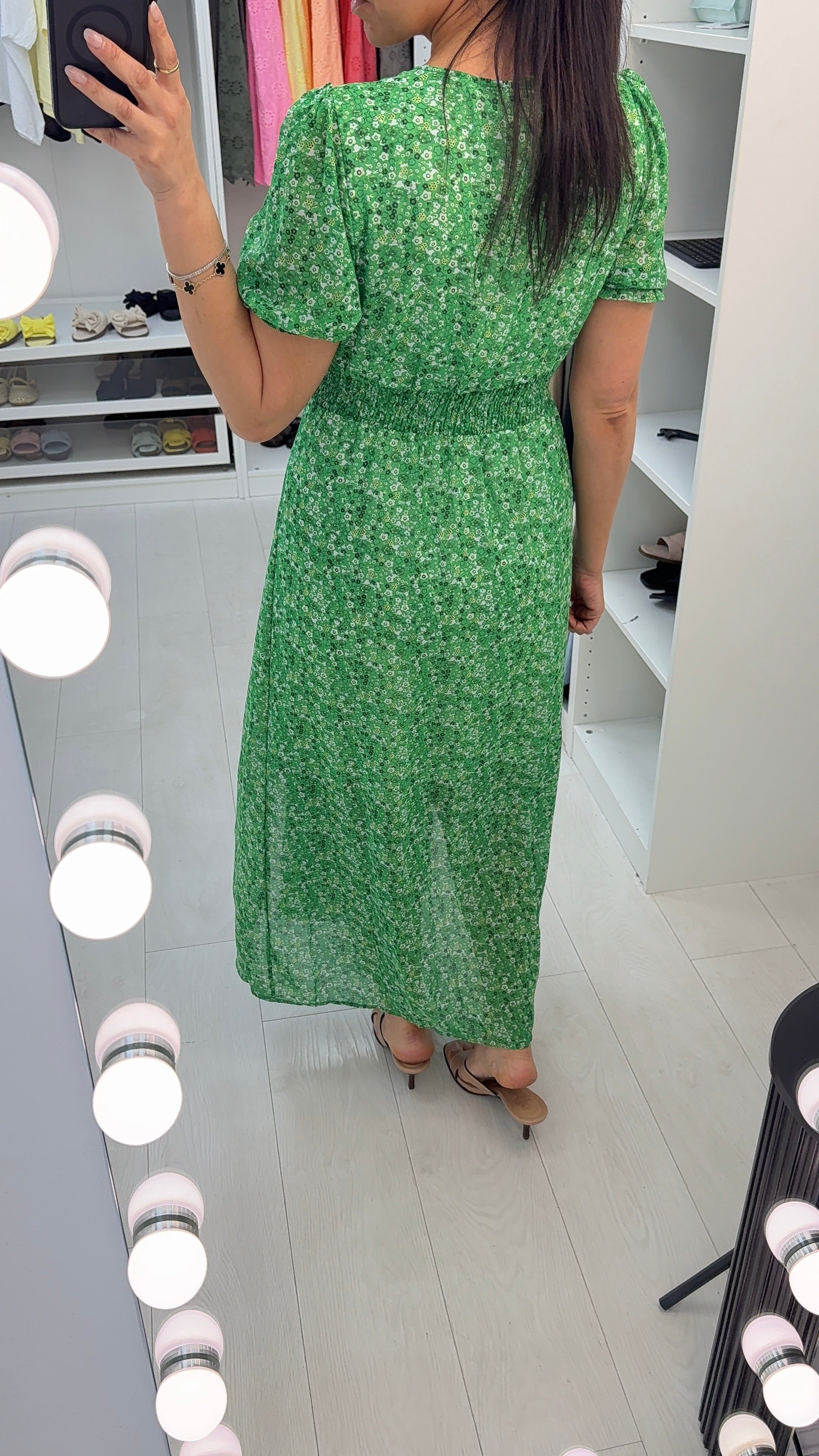 Flur Floral Print V Neck Floaty Dress