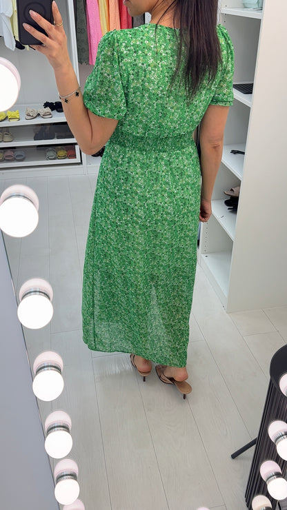 Flur Floral Print V Neck Floaty Dress