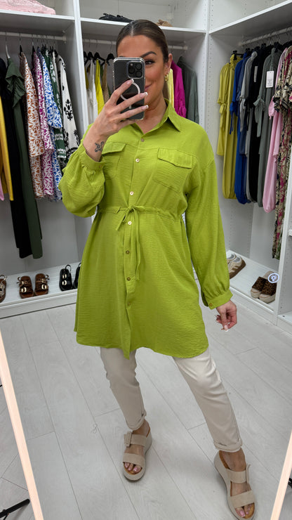 Kaitlin Plain Drawstring Waist Tunic