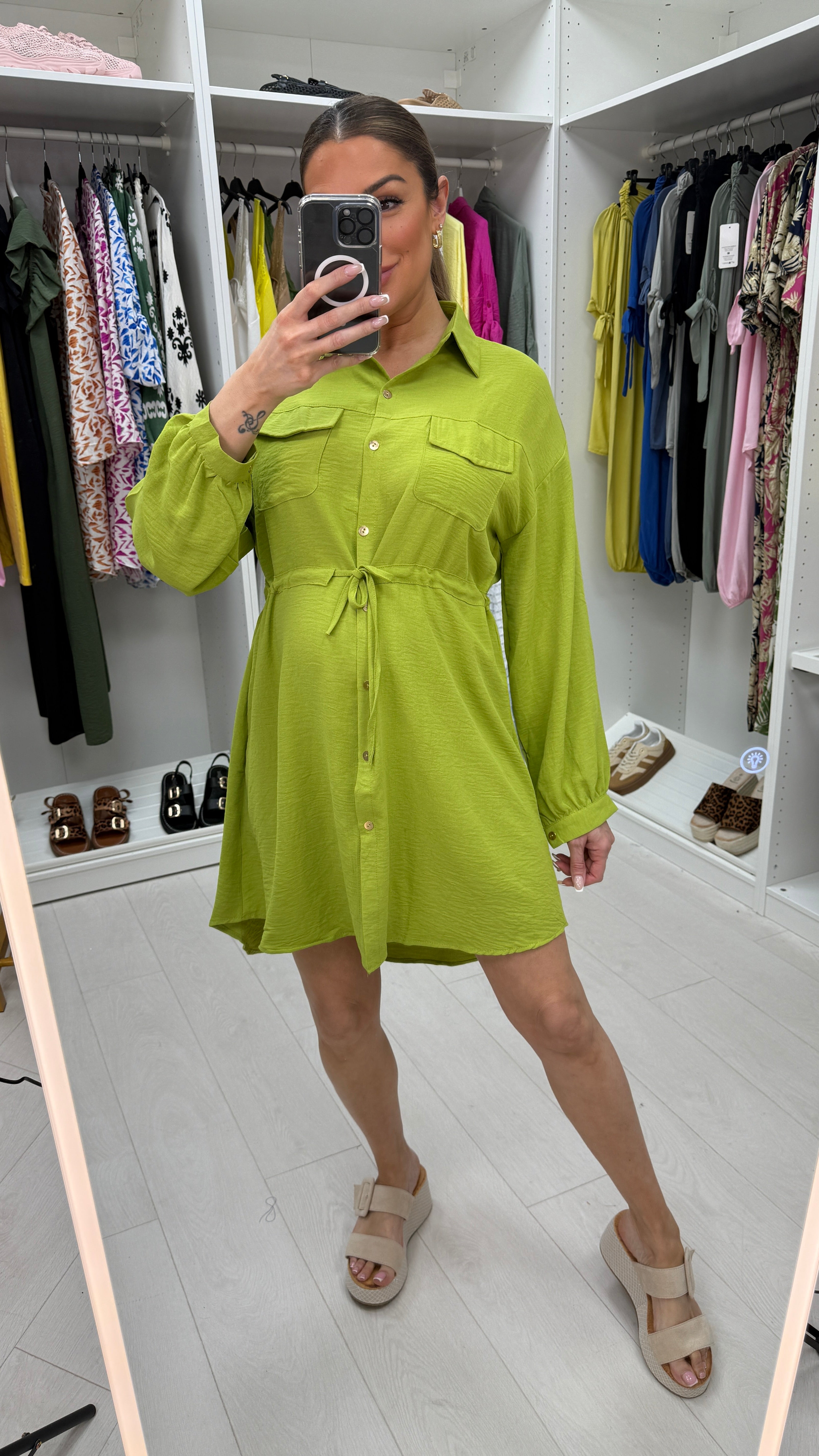 Kaitlin Plain Drawstring Waist Tunic