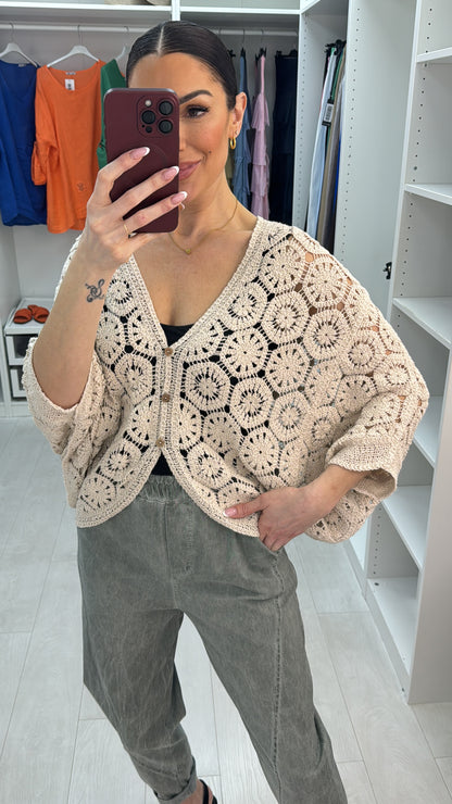 Belmira Crochet Batwing Sleeve Cardigan