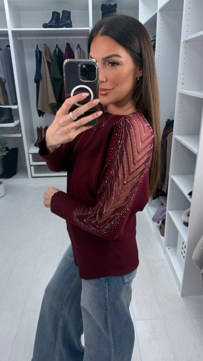 Michaela Embellished Sleeve Knit Jumper