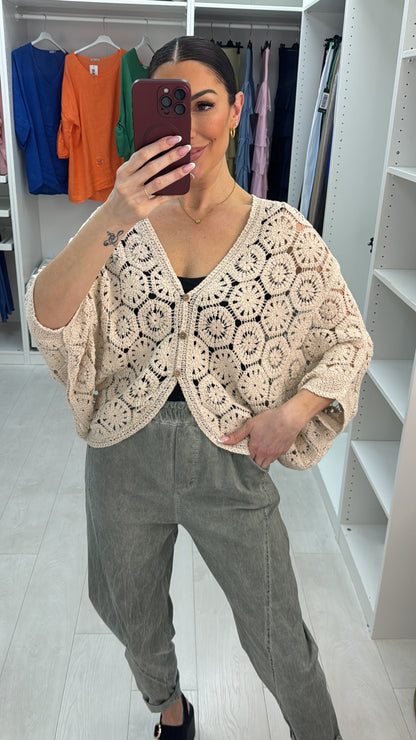 Belmira Crochet Batwing Sleeve Cardigan