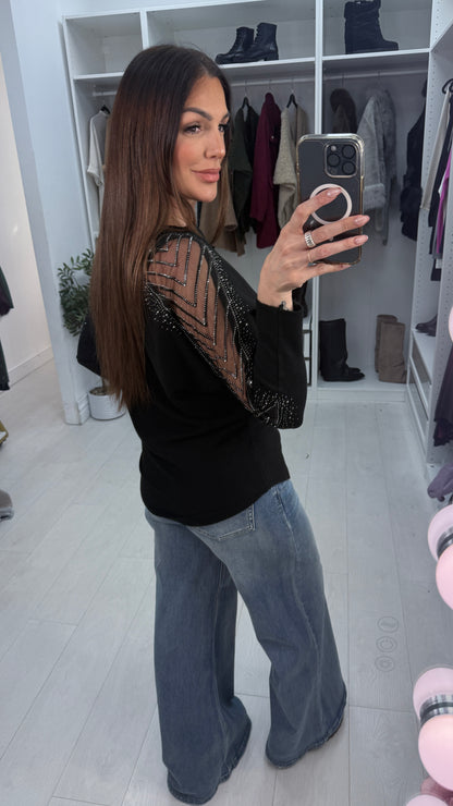 Michaela Embellished Sleeve Knit Jumper