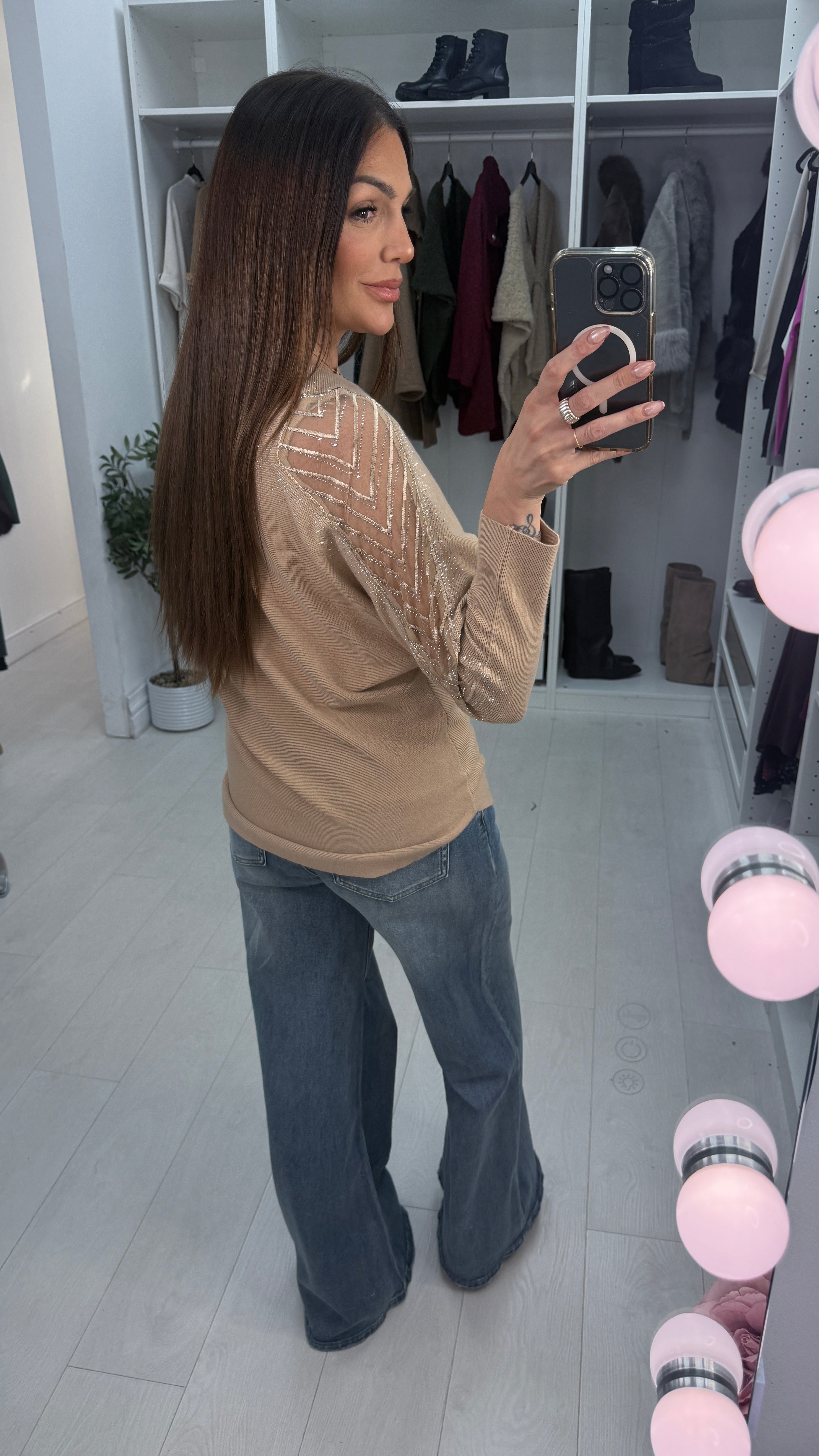 Michaela Embellished Sleeve Knit Jumper