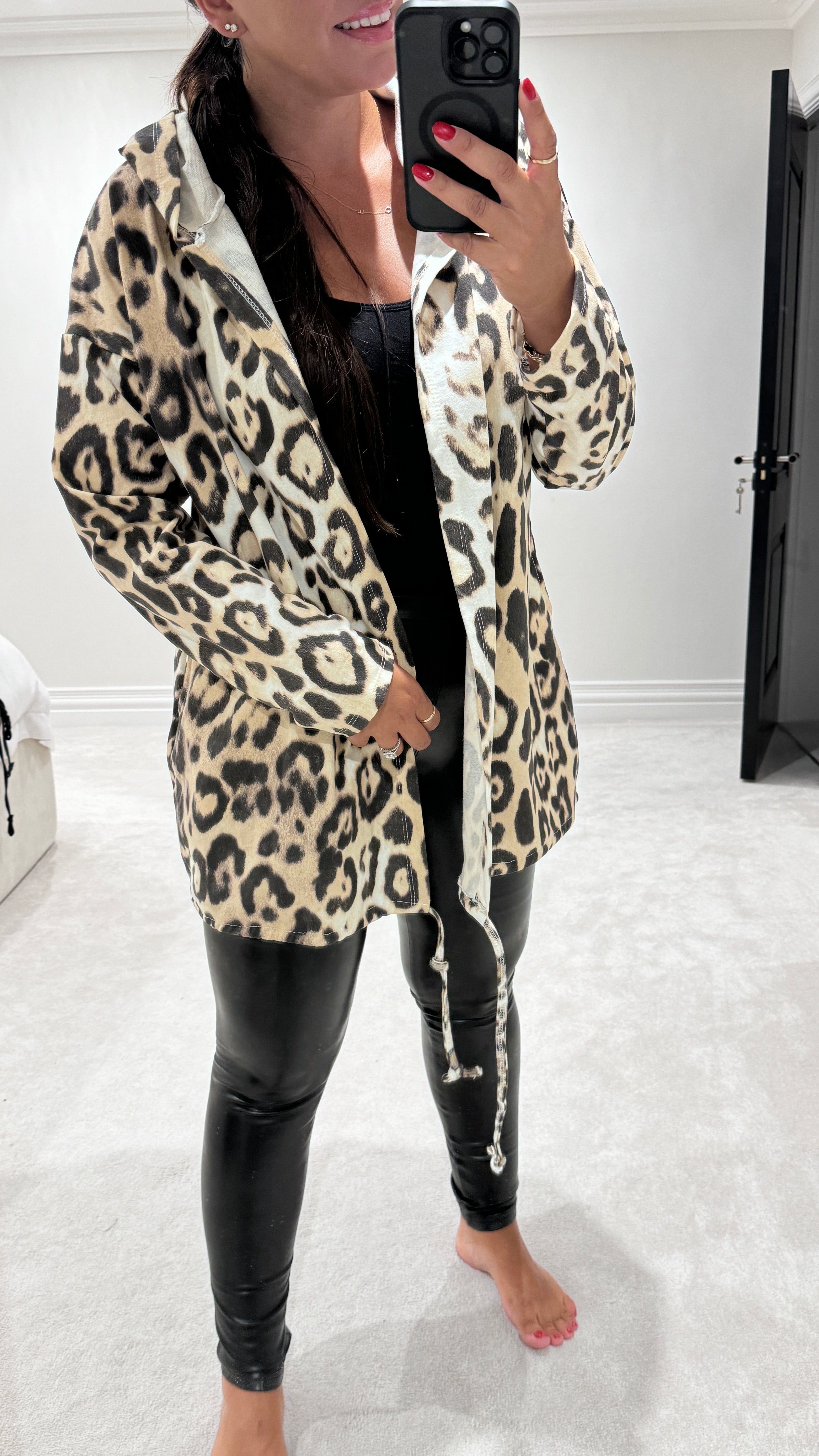 Sylvie Leopard Print Hooded Jacket