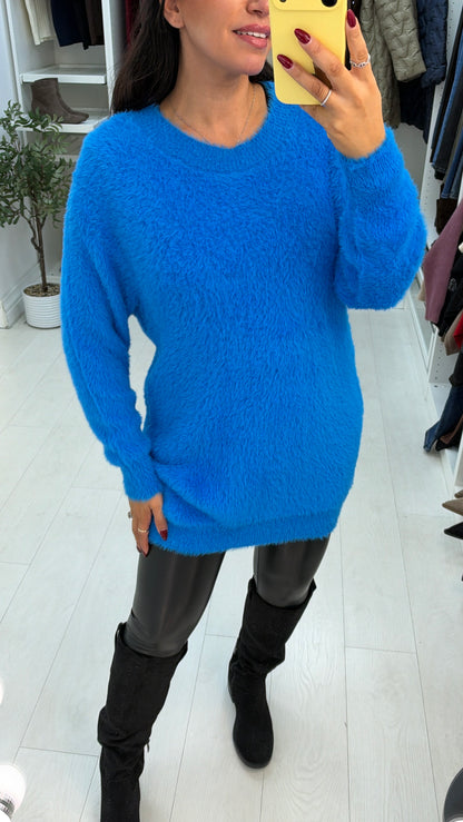 Morina Plain Super Soft Fluffy Longline Jumper