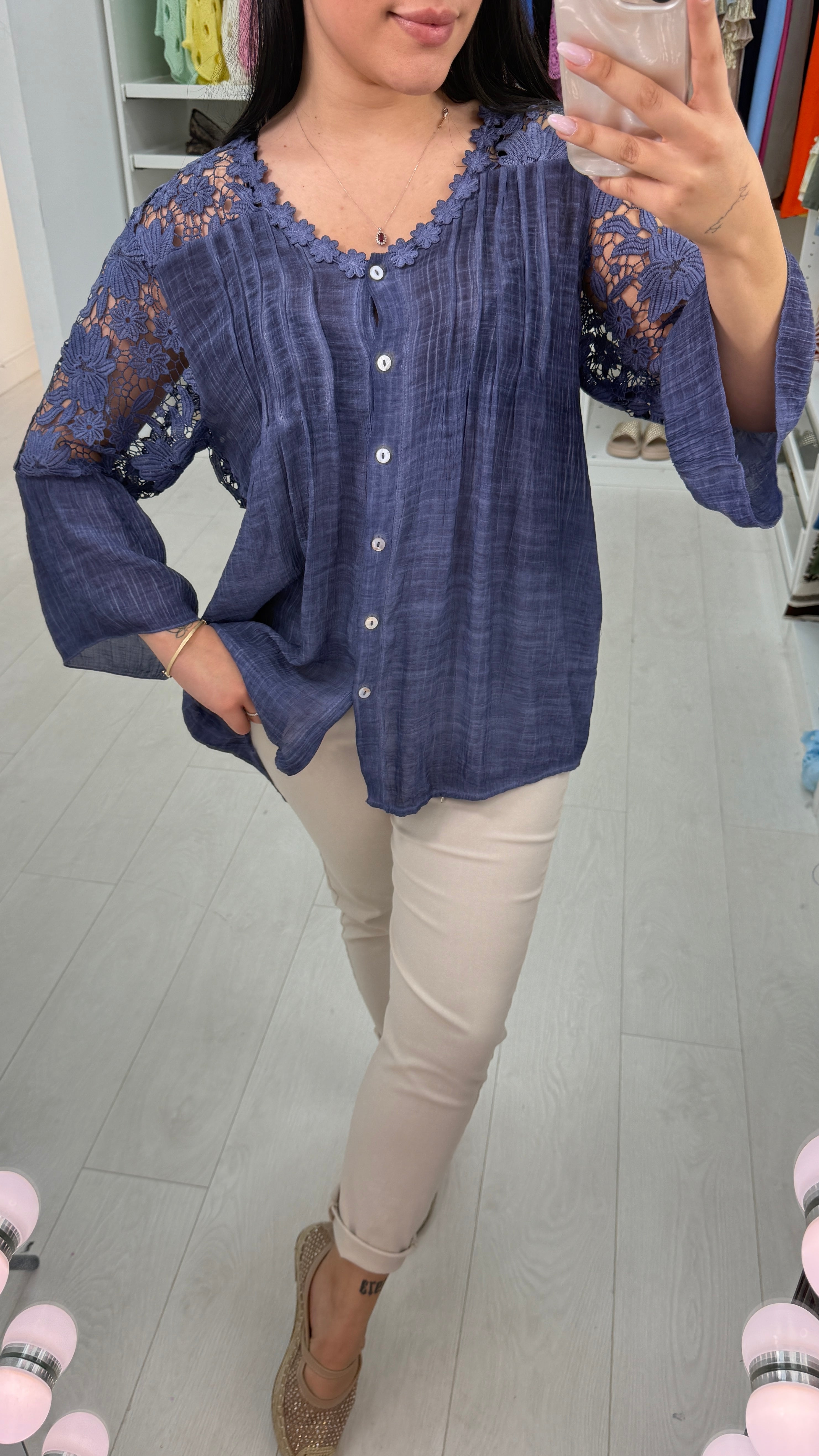 Cheyenne Plain Crochet Blouse