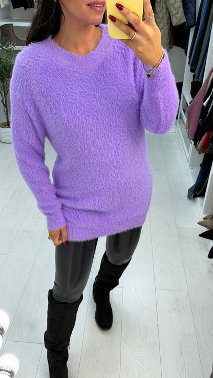 Morina Plain Super Soft Fluffy Longline Jumper