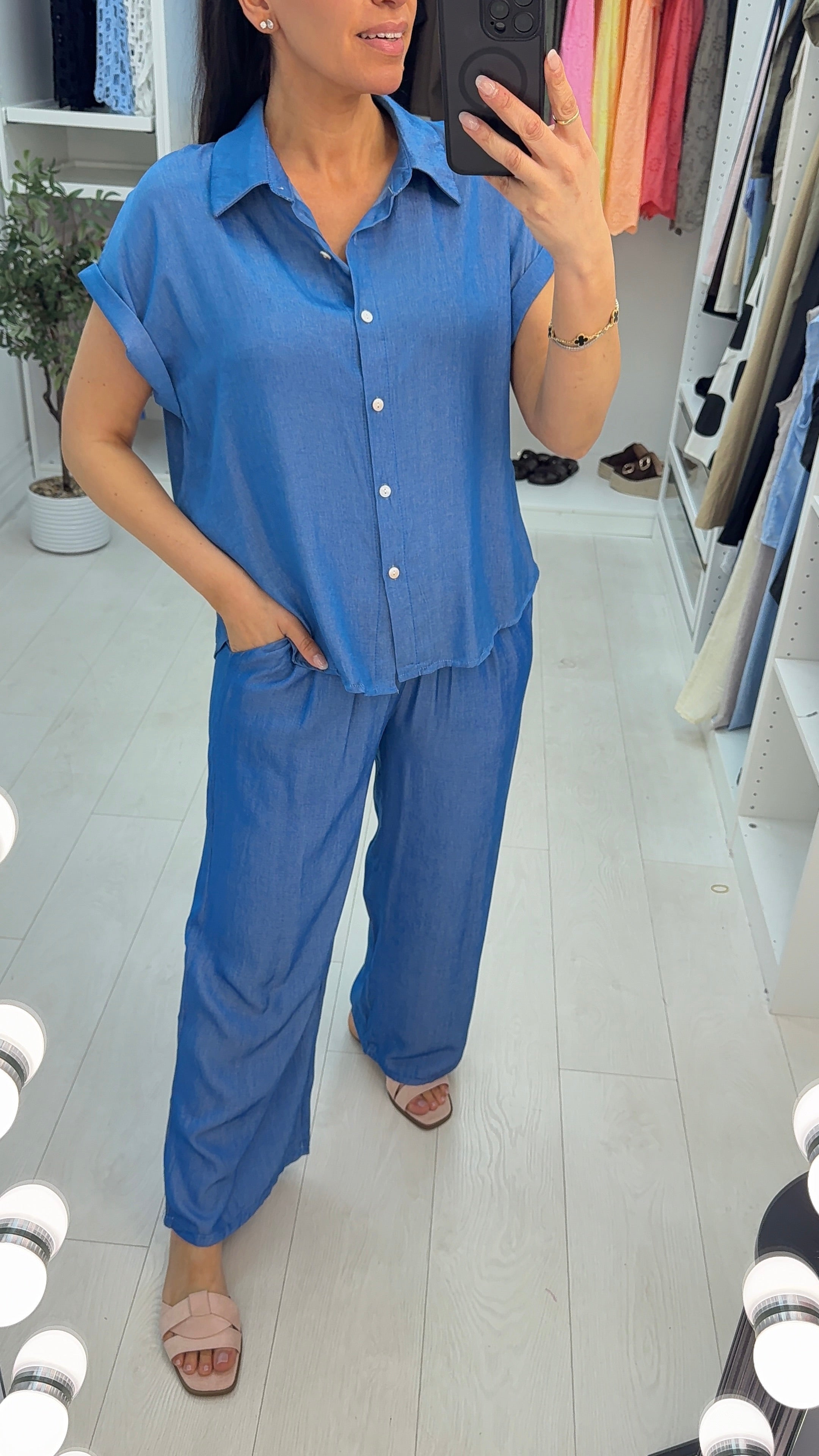 Nalan Denim Shirt Co-Ord Set