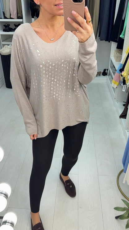 Aleesa Heart Detailed Thin Knit Jumper