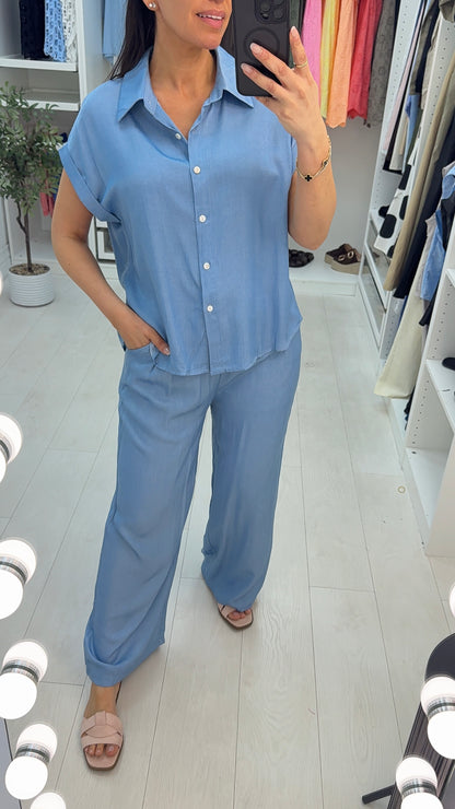 Nalan Denim Shirt Co-Ord Set
