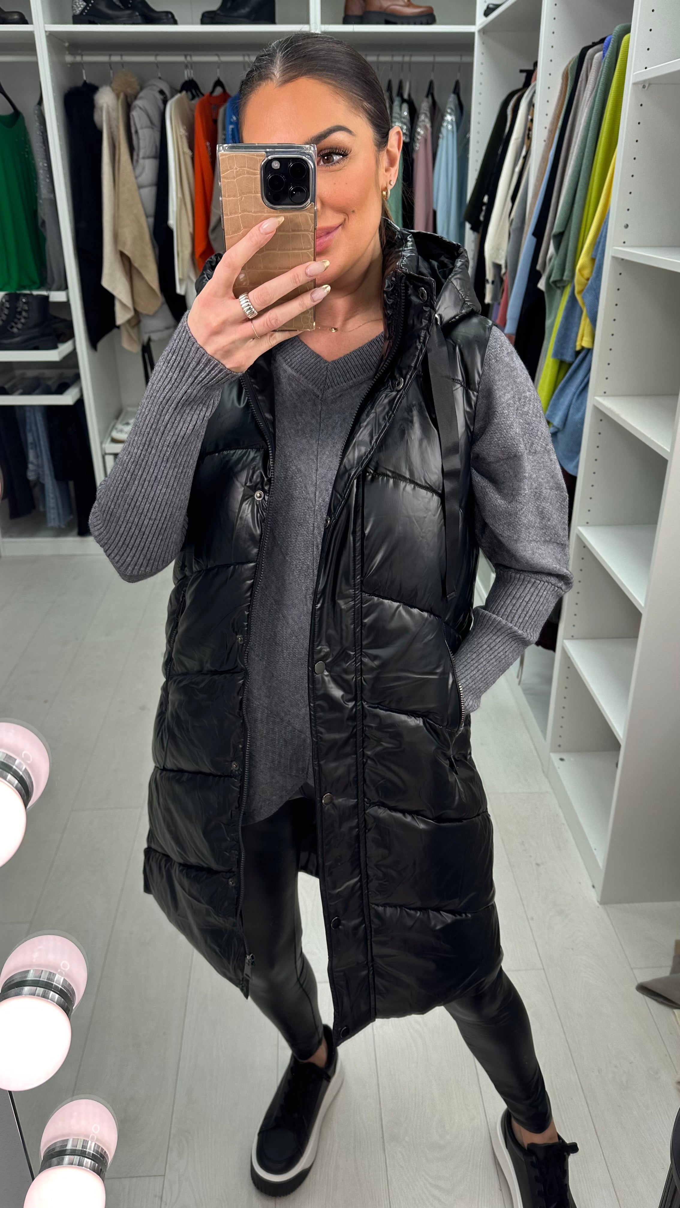 Tulula Black Hooded Padded Gilet