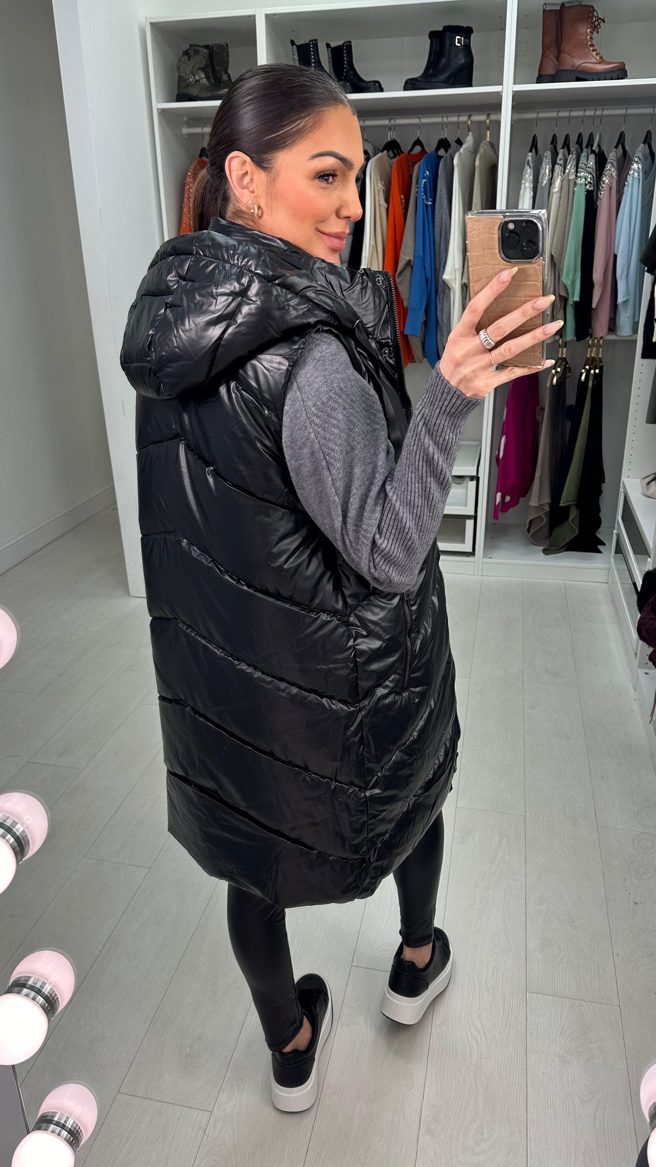 Tulula Black Hooded Padded Gilet