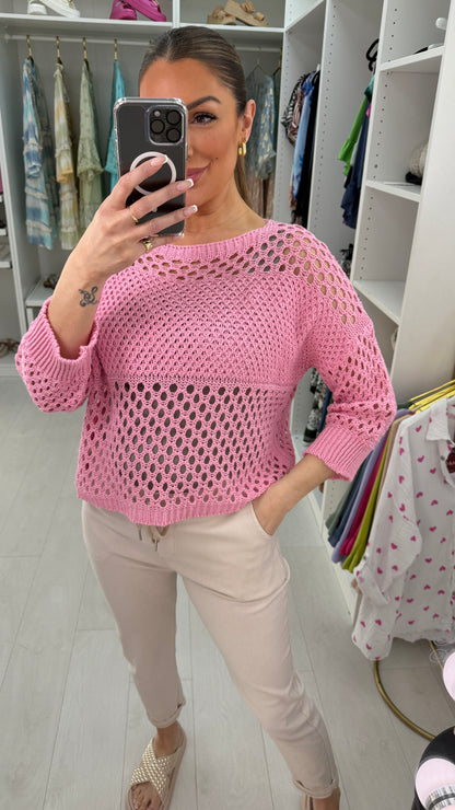 Lorraine Plain Crochet Knit Top