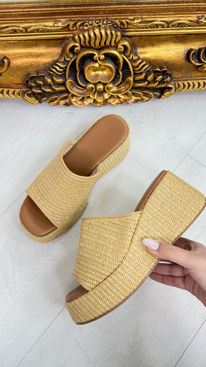 Albertina Woven Platform Mules