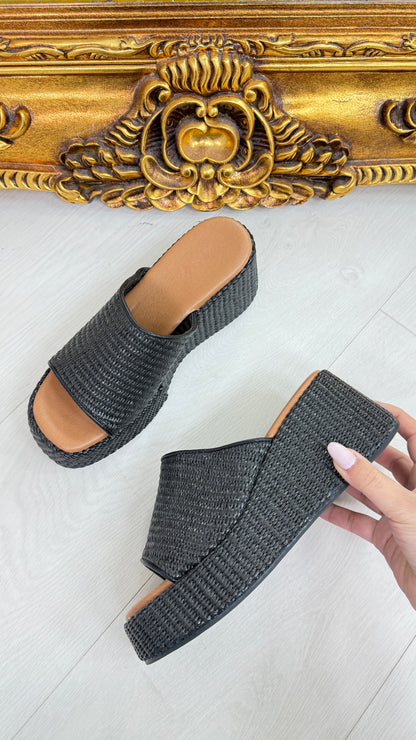 Albertina Woven Platform Mules