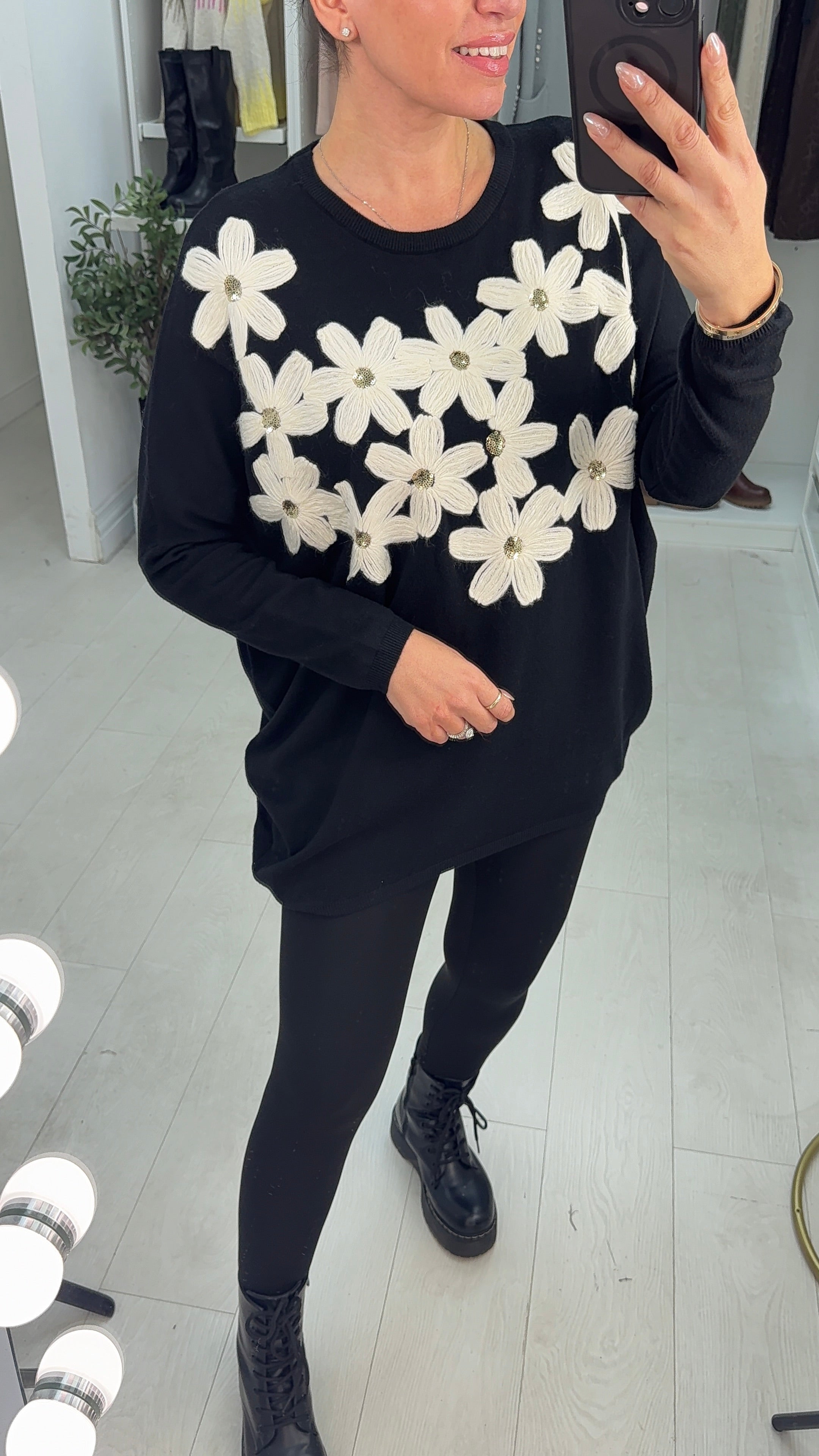 Kadence Floral Detailed Loose Fit Jumper