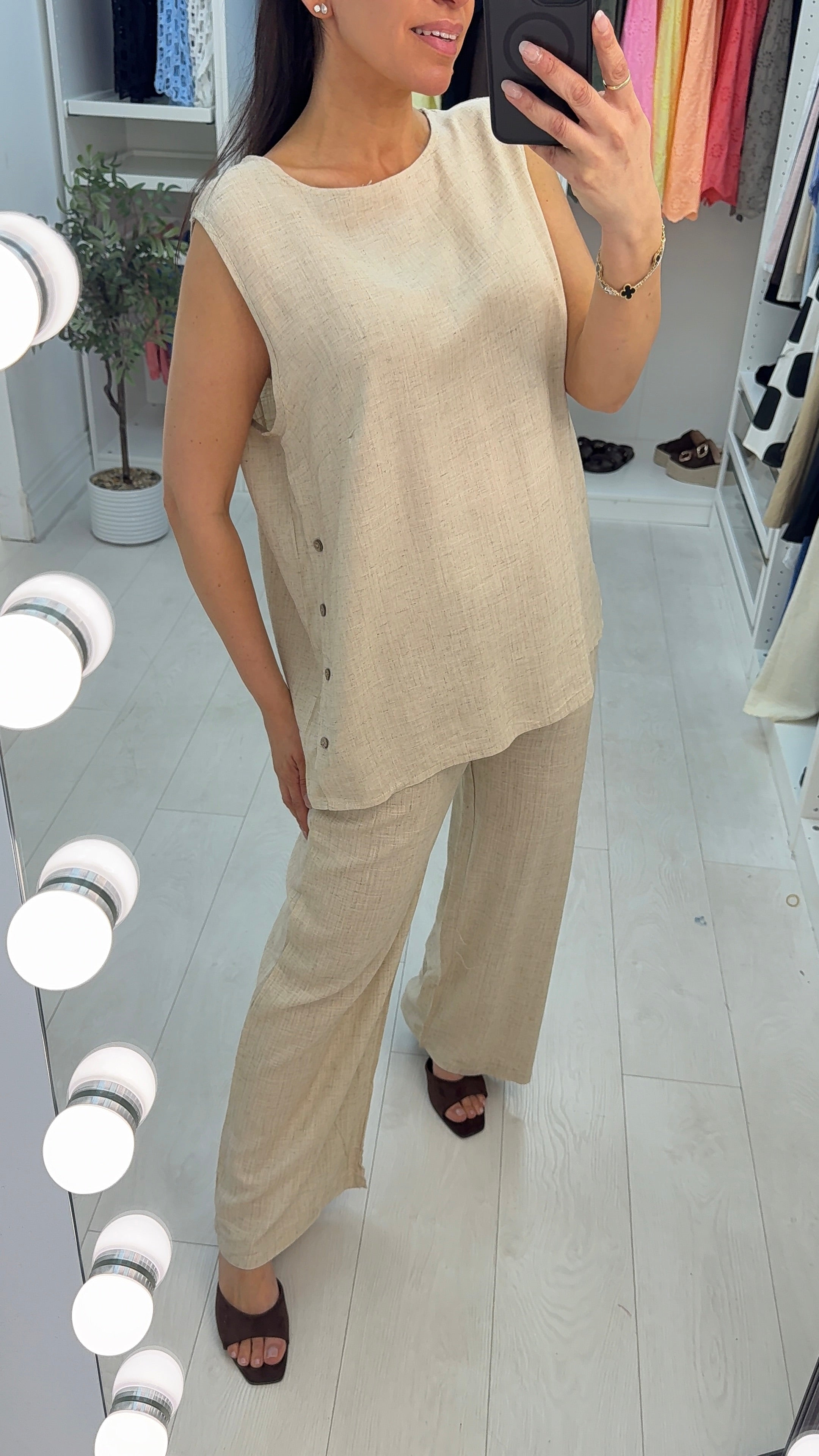 Karoline Plain Button Detailed Co-ord Set