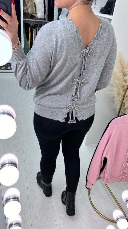 Valoura Bow Tie Knit Jumper