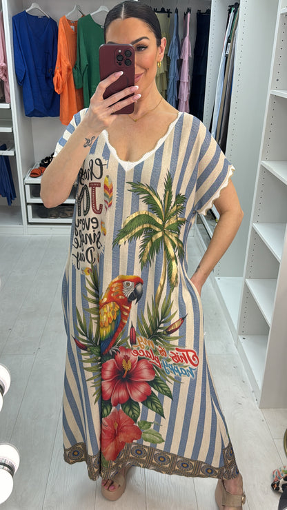 Jannie 'Choose Joy' Slogan Loose Fit Dress