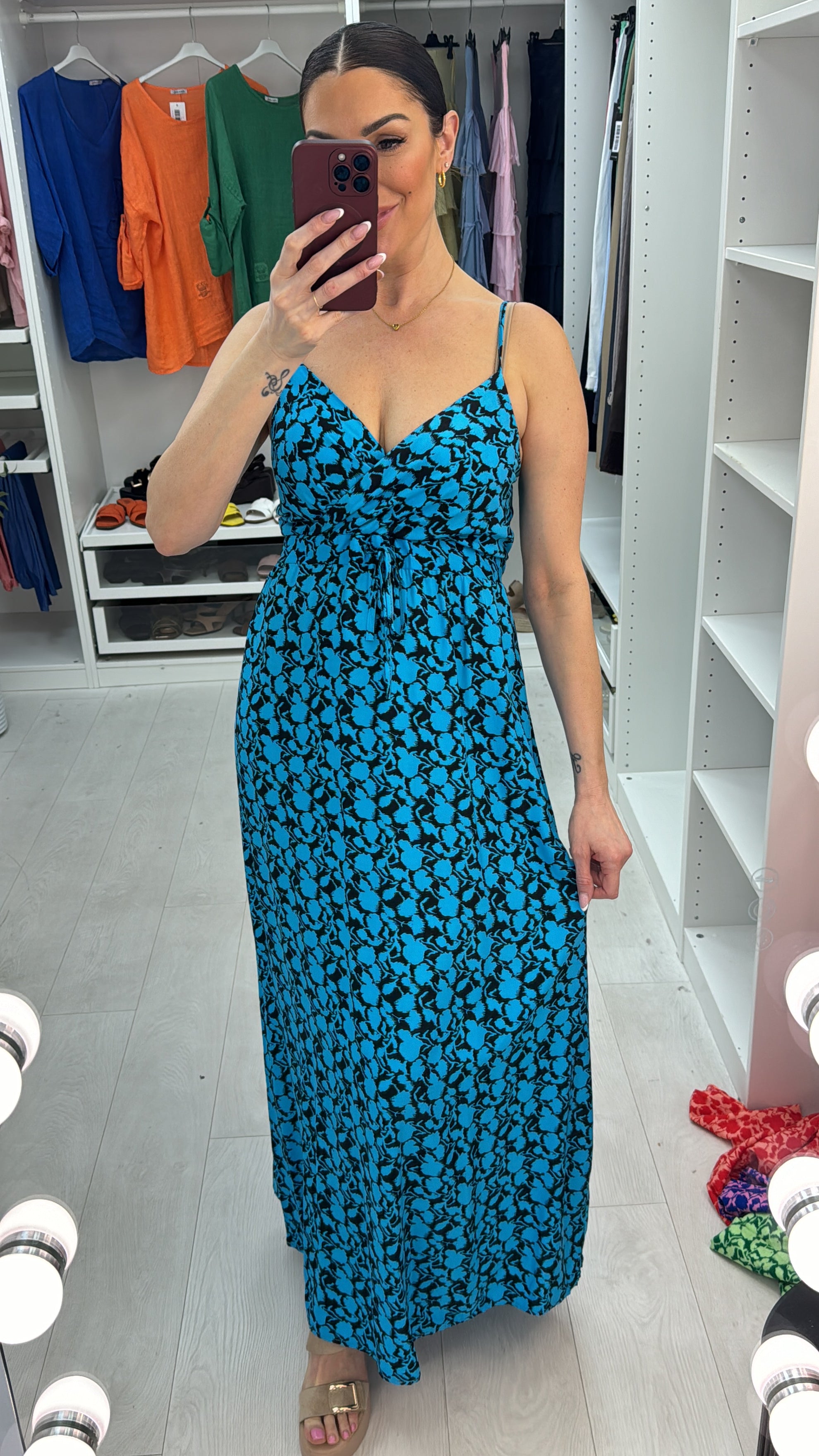 Lilianna Elasticated Back Strappy Maxi Dress