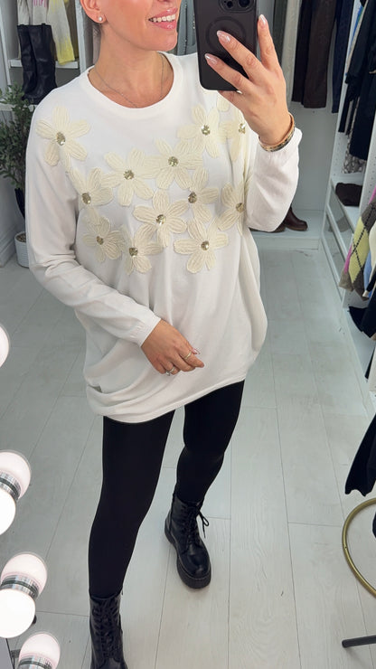 Kadence Floral Detailed Loose Fit Jumper