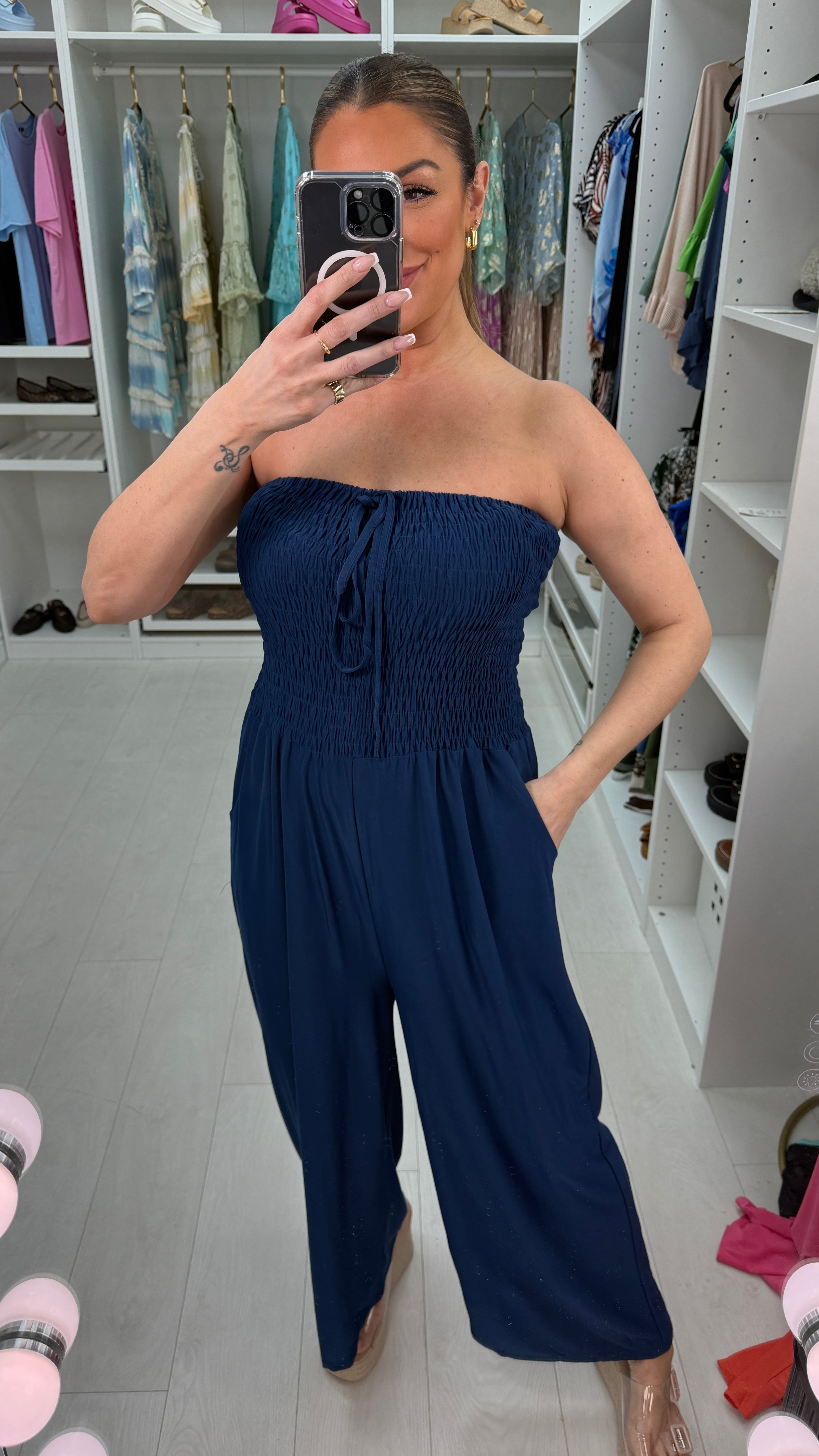 Deanna Plain Elasticated Bust Jumpsuit