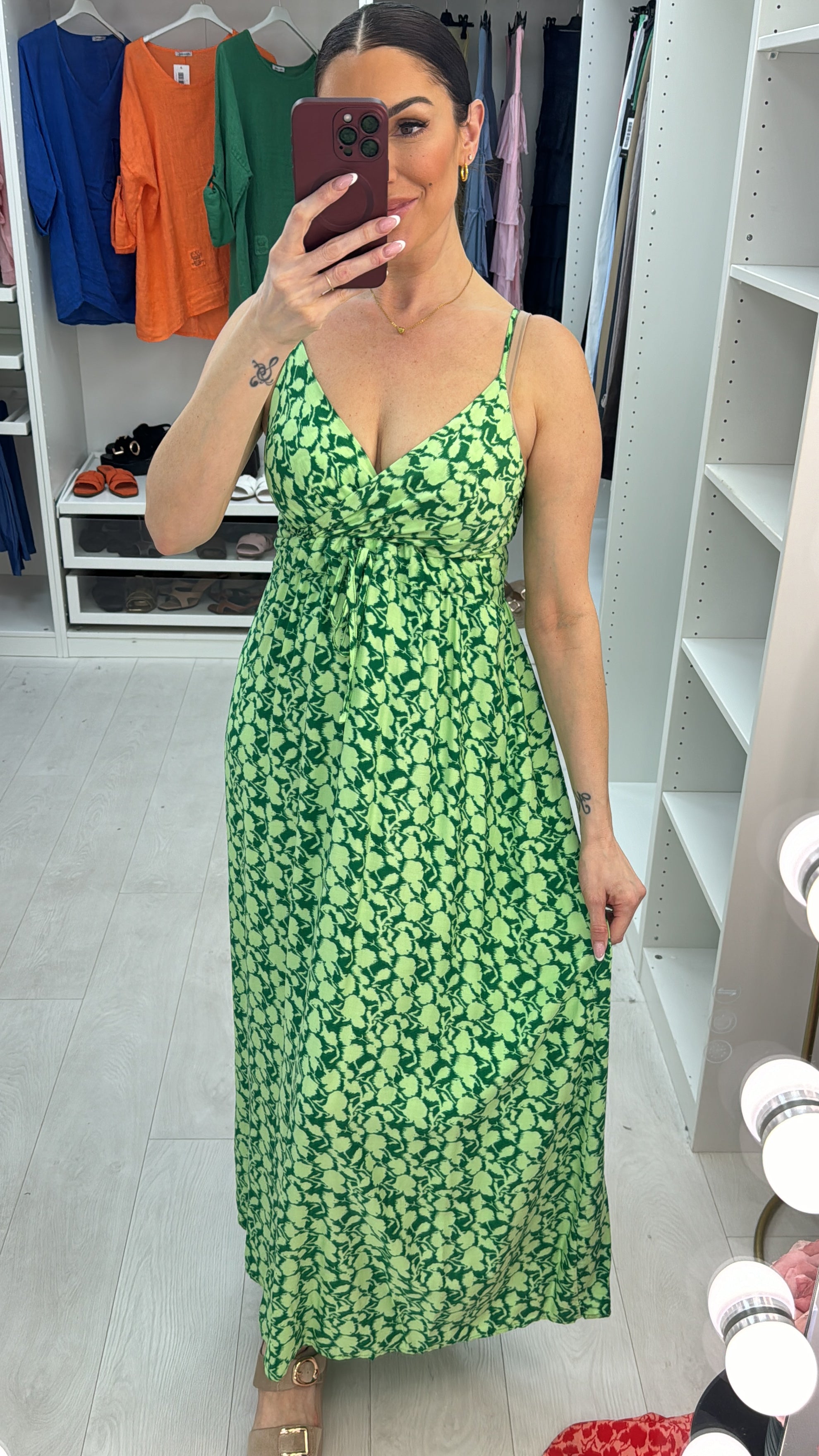 Lilianna Elasticated Back Strappy Maxi Dress