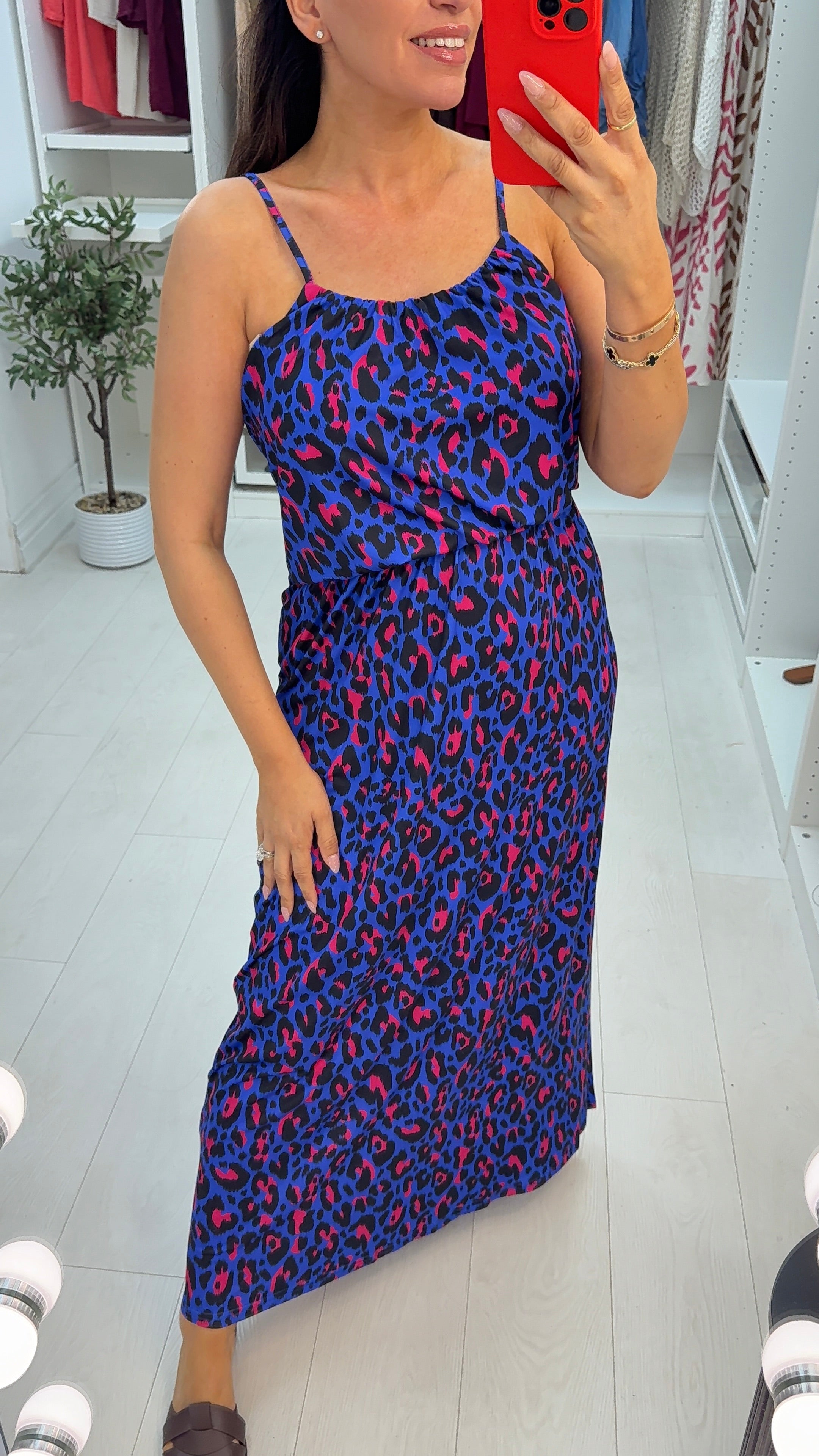 Lexa Leopard Print Strappy Maxi Dress
