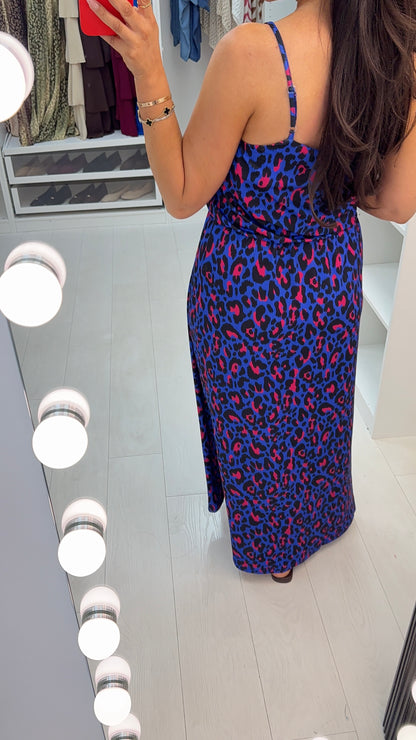 Lexa Leopard Print Strappy Maxi Dress