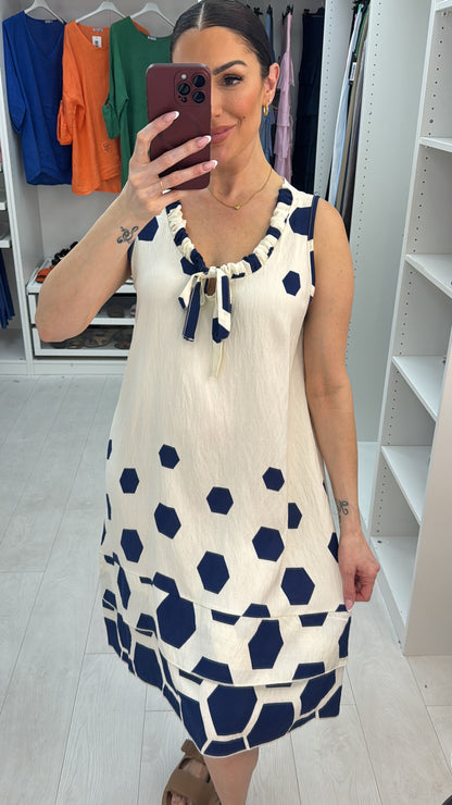 Sariah Sleeveless Tie Front Midi Dress