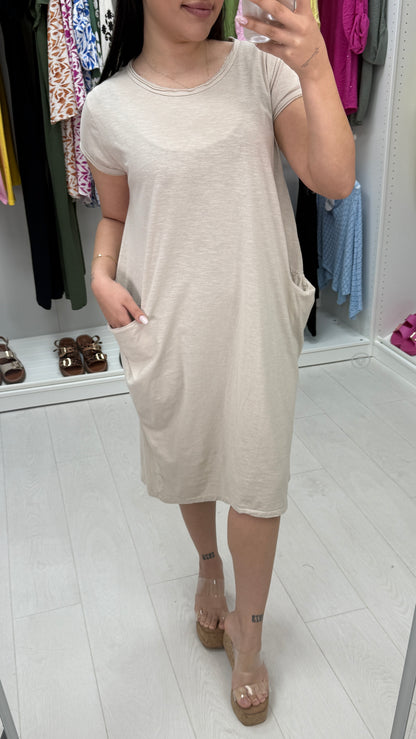 Bambina Plain Pocket Midi Dress