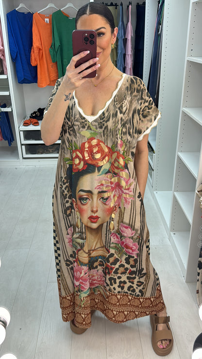 Arabela 'LOVE' Slogan V Neck Loose Fit Dress