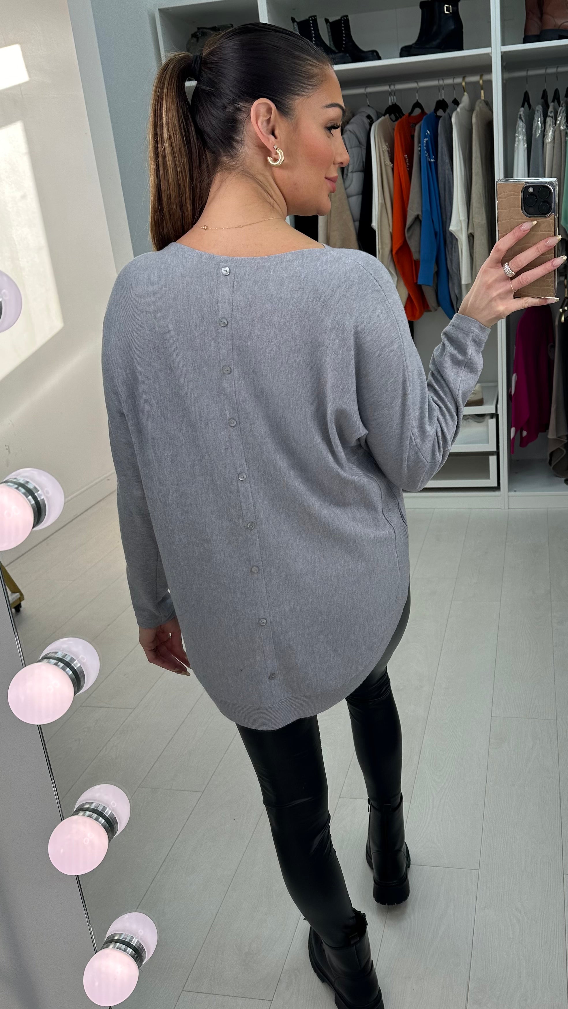 Rylan Pocket Front Button Back Jumper