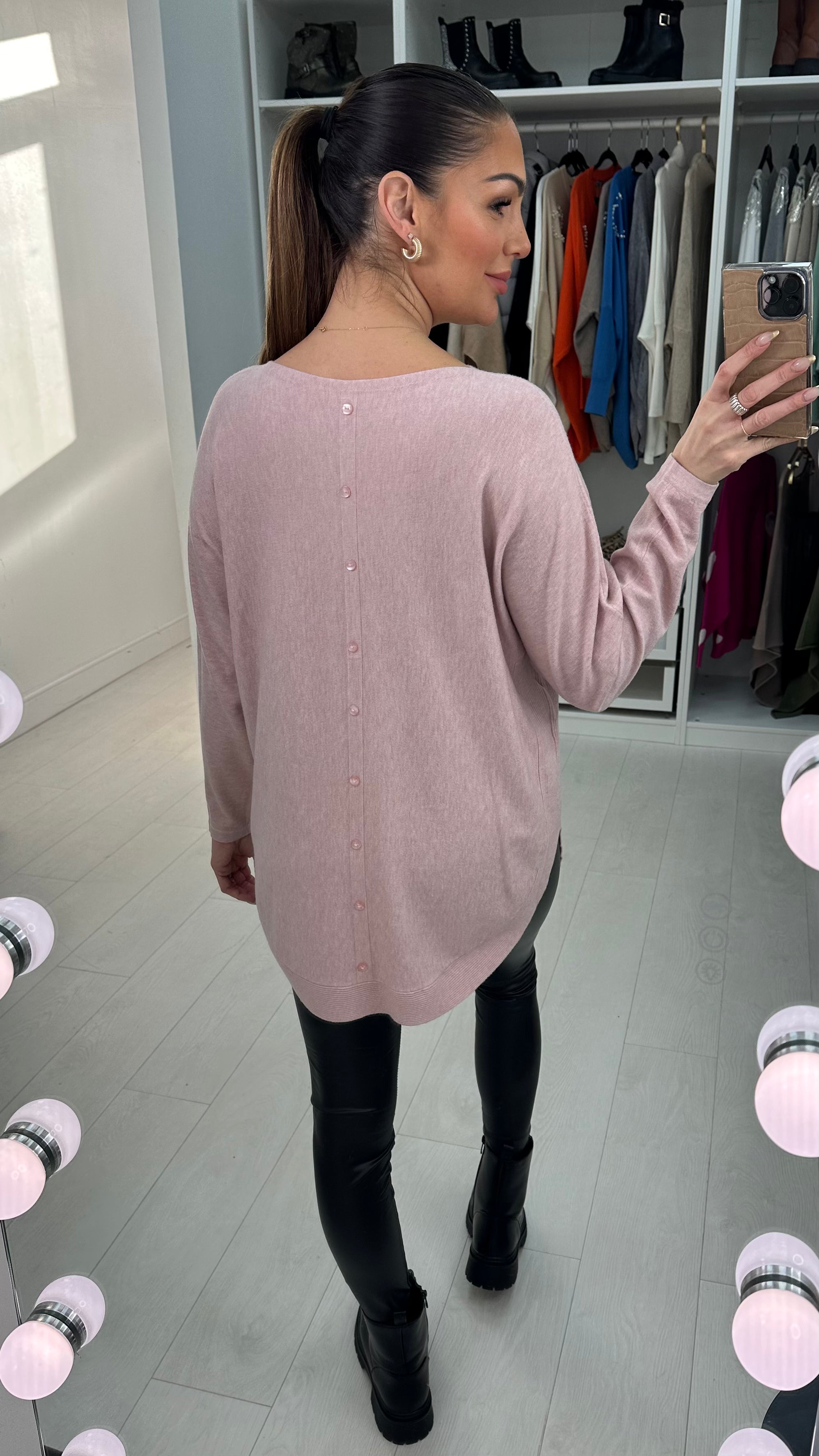 Rylan Pocket Front Button Back Jumper