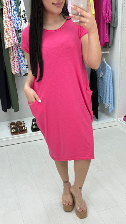 Bambina Plain Pocket Midi Dress