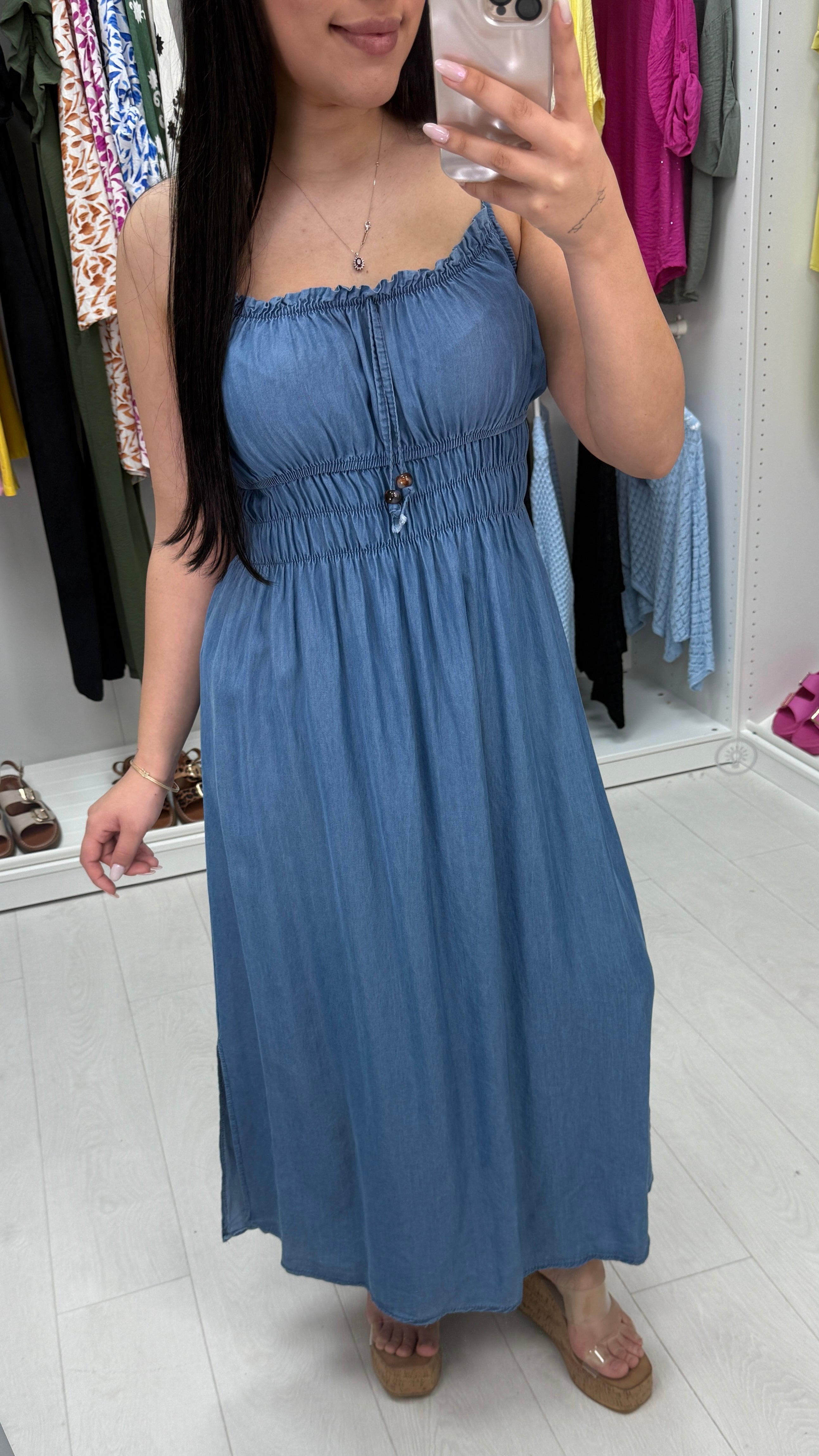 Lennay Denim Elasticated Bust Maxi Dress