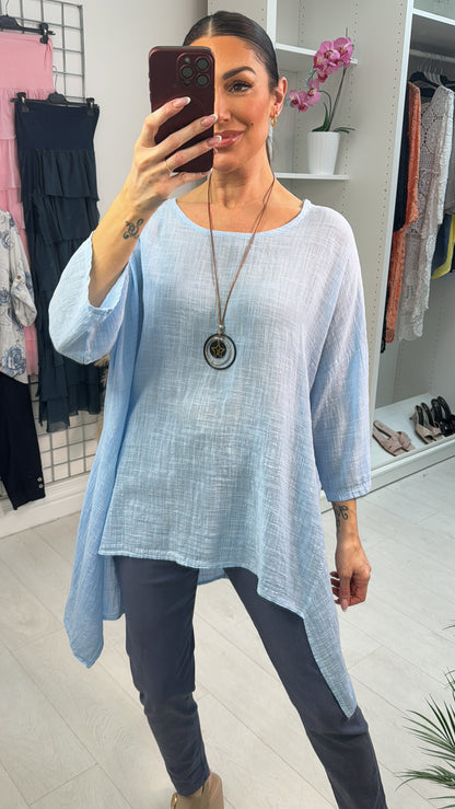 Camila Plain Necklace Loose Fit Top