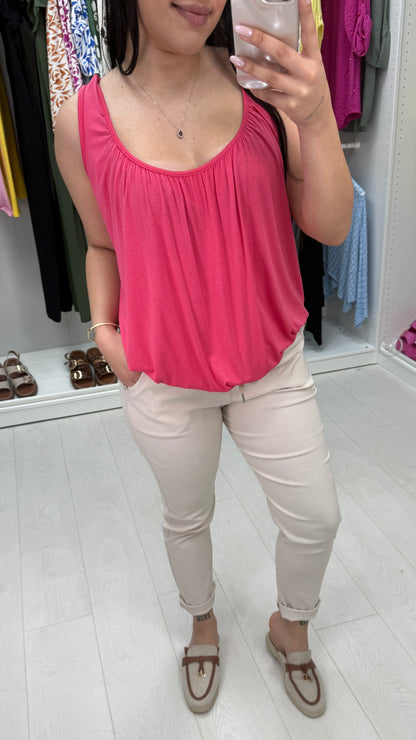 Cece Elastic Hem Bubble Basic Vest