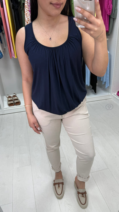 Cece Elastic Hem Bubble Basic Vest