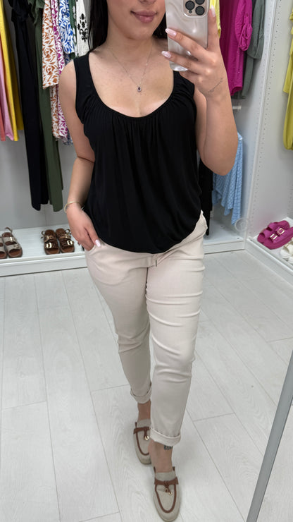 Cece Elastic Hem Bubble Basic Vest