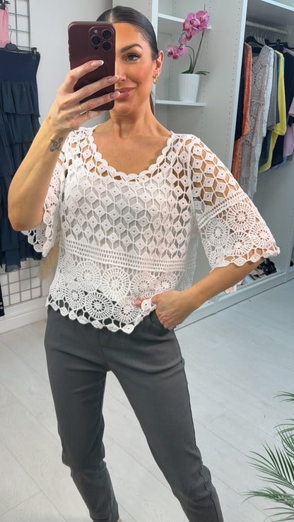 Cornelia Plain 2 Piece Crochet Top