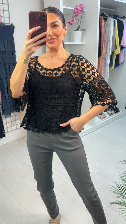 Cornelia Plain 2 Piece Crochet Top