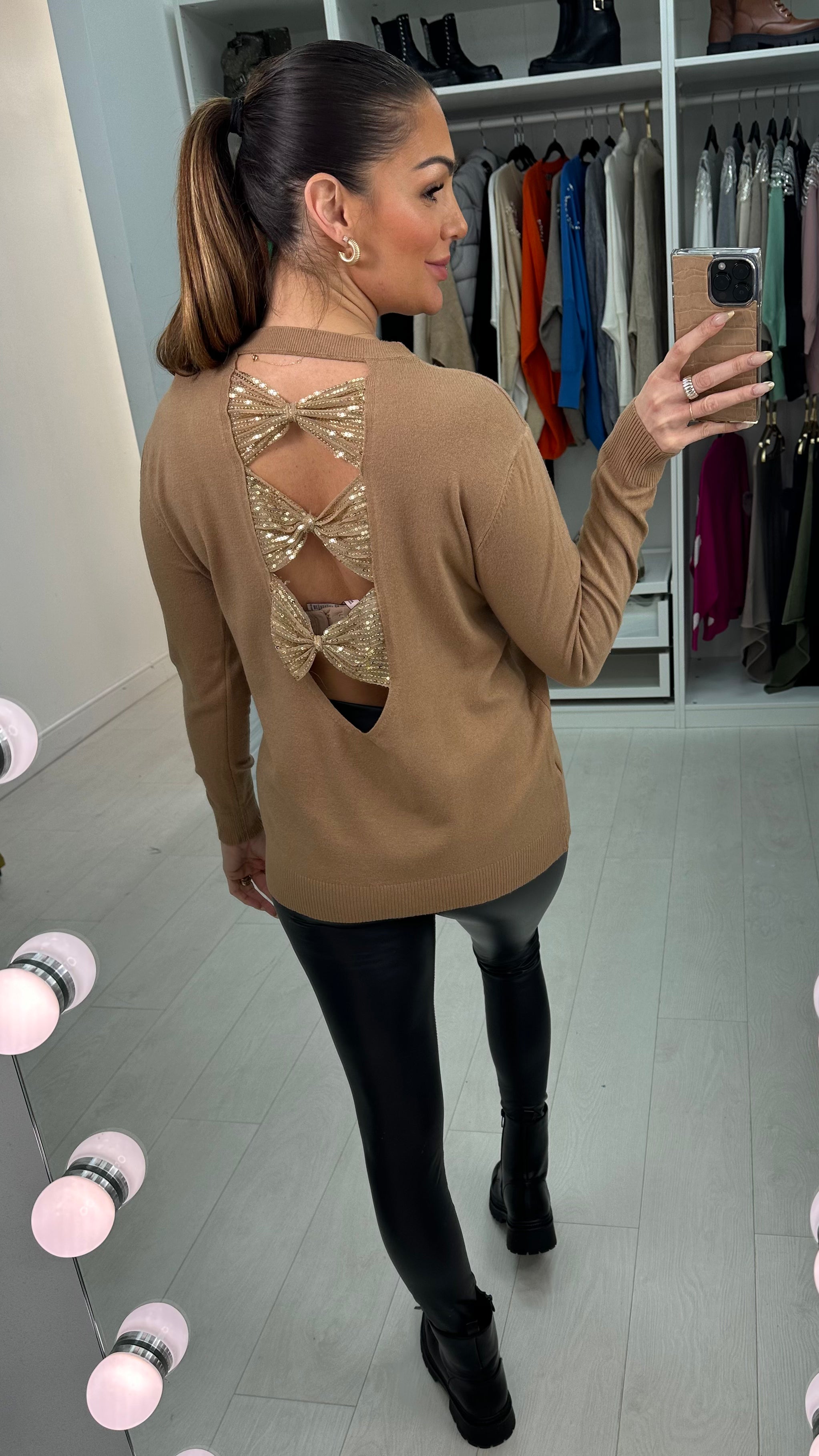 Hepburn Bow Back Cut Out Jumper